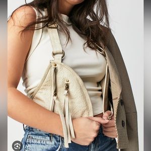 Free People Olympia Leather Harness Bag, Putty
NWOT $98